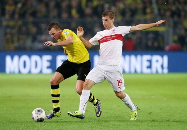 V.li. Kevin Großkreutz (BVB) , Timo Werner (VfB) . Borussia Dortmund-VfB Stuttgart . Dortmund, GER, 01.11.2013 , 11. Spieltag Fussball-Bundesliga 2013-2014.