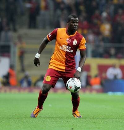 Turkey superleague match between Galatasaray and Konyaspor at Turk Teleom Arena Stadium in Istanbul on November 01, 2013. Score: Galatasaray 2 - Konyaspor 1 Pictured: Emmanuel Eboue of Galatasaray. 