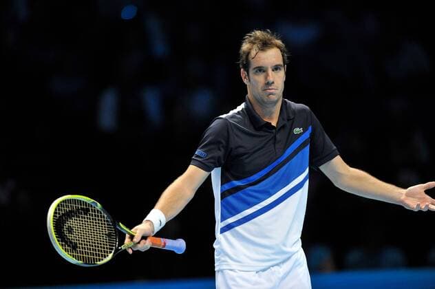 4.11.2013 London, England. Richard Gasquet FRA shows frustration during his match at the O2 Arena London. . xStephenxBartholomewx  ActionPlus11467428