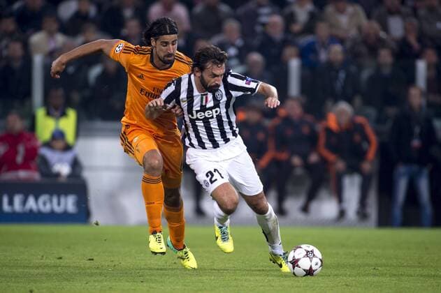 Sami Khedira (Real), Andrea Pirlo (Juventus), NOVEMBER 5, 2013 - Football Soccer : UEFA Champions League Group B match between Juventus 2-2 Real Madrid at Juventus Arena in Torino, Italy. Noxthirdxpartyxsales  (ptmb050570)