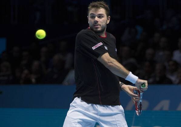 08.11.2013 London, England. Stanislas Wawrinka SUI in action on day 5 of The ATP Tennis Herren World Tour Finals 2013, Tennis Tournament at the O2 Arena London. xStephenxBartholomewx  ActionPlus20166048