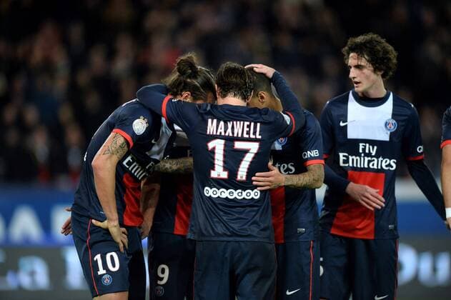 Zlatan Ibrahimovic (psg) - Maxwell (psg) - Adrien Rabiot (psg) FOOTBALL : Paris Saint Germain (PSG) vs. OGC Nizza - Ligue 1 - 09 11 2013 AnthonyBIBARD FEP Panoramic 