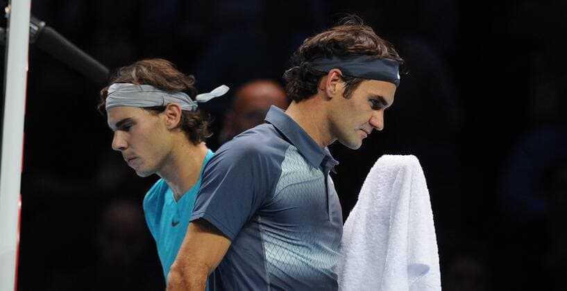 ATP TOUR FINALS 2013 London ,England Roger Federer ,Schweiz and Rafael Nadal ,Spanien