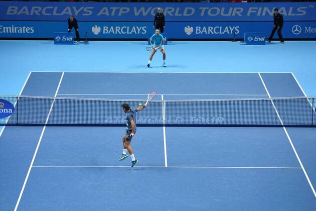 Roger Federer (Sui) vs Rafael Nadal (Esp) TENNIS : Masters - Londres - ATP Tennis Herren - 10 11 2013 TennisMagazine Panoramic 