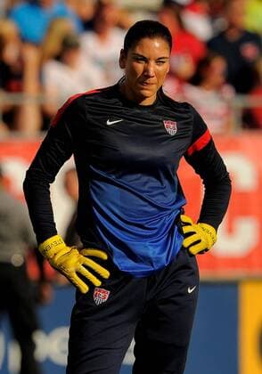 NOV 10 2013: Orlando, Florida, USA, Hope Solo 1 (GK) of the US Women s National Team warming up during USA v Brazil friendly International soccer match at the Citrus Bowl in Orlando, Florida. SOCCER: NOV 10 Women s - USA v Brazil Icon1110131473 EDITORIAL USE ONLY
