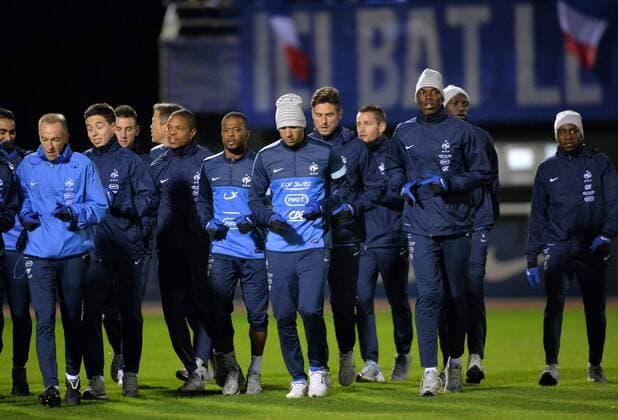 Patrice Evra - Karim Benzema FOOTBALL: Training Frankreich - 11 11 2013 xAnthonyBIBARDxFEPxPanoramic 
