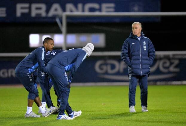 Didier Deschamps - Patrice Evra FOOTBALL: Training Frankreich - 11 11 2013 xAnthonyBIBARDxFEPxPanoramic 