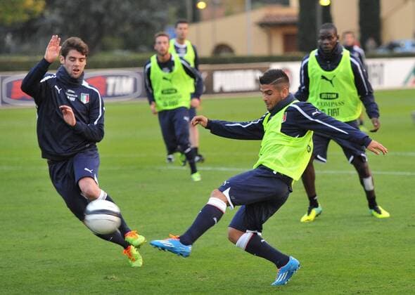 IPP20131112 Football - soccer: International match, Italy (ITA) Training Session, lorenzo insigne al tiro (Hinweis: Verwendung nur in Deutschland - only Germany) xHOCHxZWEIx xItalyxPhotoxPressx 