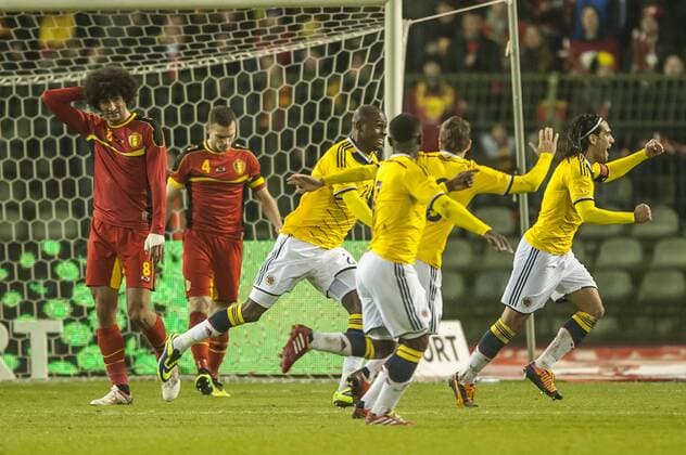 Brussels, Belgium vs Colombia On this picture : Victor Ibarbo Marouane Fellaini Radamel Falcao ReportersxMichelxGouverneur 