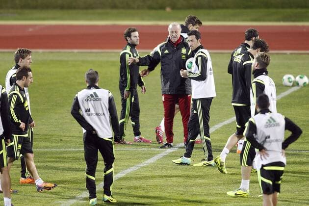 Spanish soccer team trains before they trip to South Africa in Madrid, Spain. November 14, 2013.  (20147901)