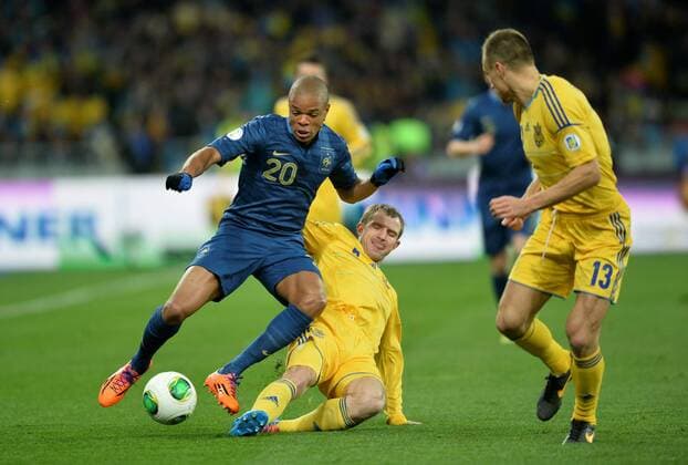 Loic Remy (fra) - Oleksandr Kucher (ukr) FOOTBALL : Ukraine vs France - FIFA World Cup Qualifier - 15 11 2013 AnthonyBIBARD FEP Panoramic 