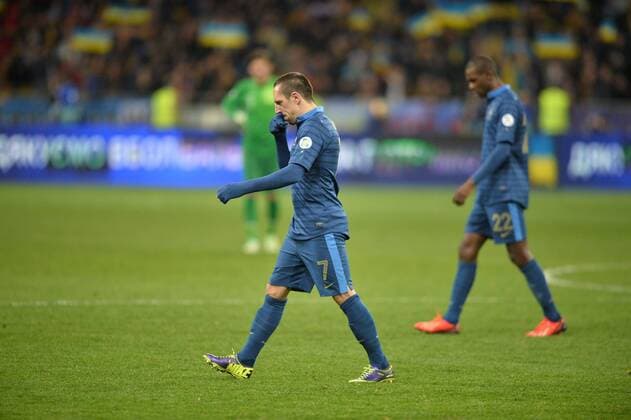 Franck Ribery (fra) - Eric Abidal (fra) FOOTBALL : Ukraine vs France - FIFA World Cup Qualifier - 15 11 2013 AnthonyBIBARD FEP Panoramic 