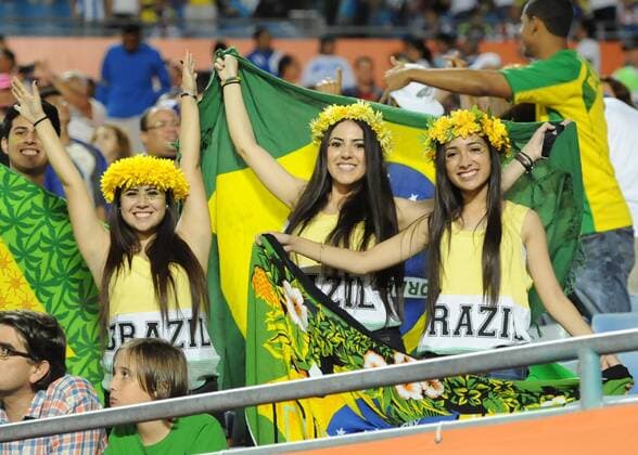 November 16, 2013 Beautiful Brazilian fans during a friendly game between Brazil National Team at Sun Life Stadium in Miami Gardens, Florida Icon131116049 EDITORIAL USE ONLY