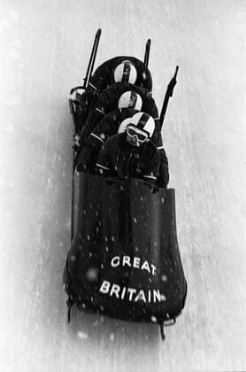Bobsleigh - 1972 Sapporo Winter Olympics - Men s Four The Great Britain One team at Mount Teine, Japan. John Evelyn, Mike Freeman, Gomer Lloyd, Bill Sweet. 11 02 1972 