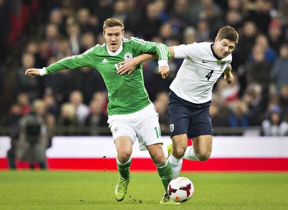 London, 19.11.2013, Fussball Max Kruse (Deutschland), Steven Gerrard (England) England - Deutschland mm