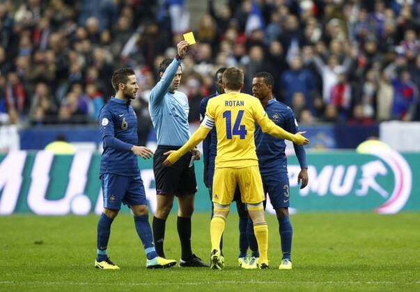 Patrice Evra ( France ) Ruslan Rotan (Ukraine) FOOTBALL: France Ukraine. 19 11 2013 xGwendolinexLeGoffx 