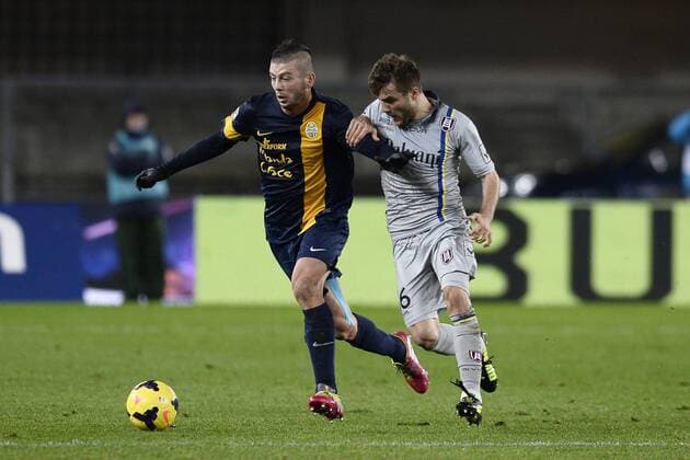 Db Verona 23 11 2013 - campionato di calcio serie A Verona-Chievo Verona foto Daniele Buffa Image Sport nella foto: Massimo Donati-Perparim Hetemaj 