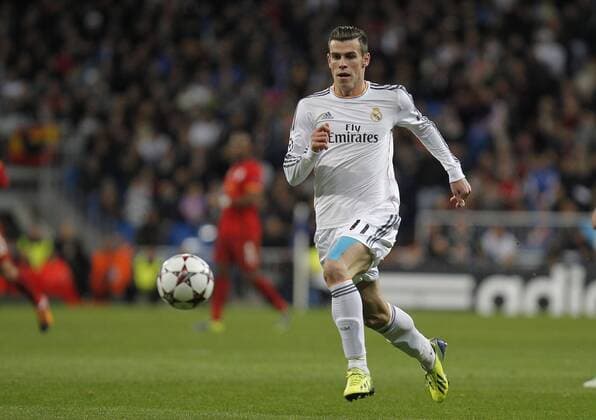 Soccer match between Real Madrid and Galatasaray Istanbul of the Champions League, held at the Santiago Bernabeu stadium, in Madrid 11 27 2013. Gareth Bale 