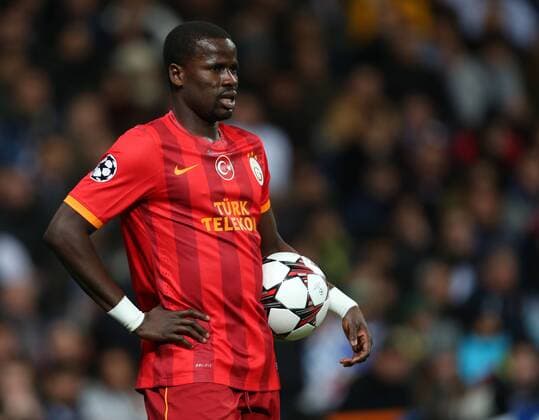 UEFA Champions League group B match between Real Madrid and Galatasaray SK at Santiago Bernabeu Stadium on November 27, 2013 in Madrid, Spain. Score: Real Madrid 4 vs Galatasaray 1 Pictured: Emmanuel Eboue of Galatasaray. 