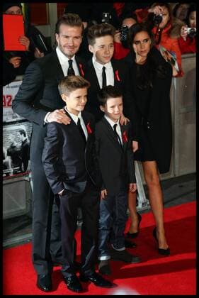 David Beckham and Victoria Beckham, with sons Brooklyn Joseph, Cruz David, Romeo James attend The World Premiere of The Class of 92 . Odeon West End, London, United Kingdom. Sunday, 1st December 2013. Picture by Stephen Lock i-Images StephenxLockx xi-Images  IIM-0959-0050