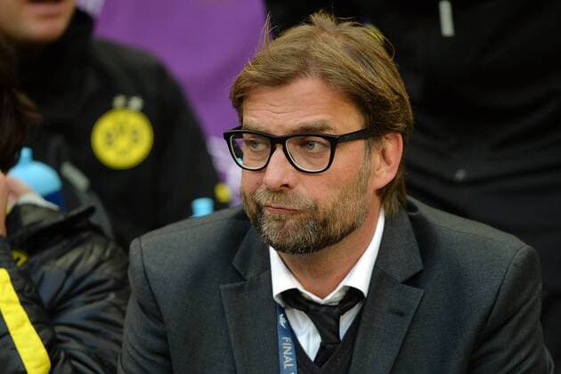 Borussia Dortmund vs. FC Bayern München --- Fussball --- Champions League --- 25.05.2013 Jürgen, Jürgen Klopp (Trainer Dortmund), skeptischer Blick, Mimik, halbe Figur
