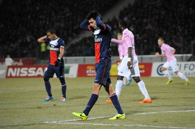 Javier pastore - Lucas Moura (PSG) FOOTBALL : Evian Thonon Gaillard vs PSG Paris St. Germain - Ligue 1 - 04 12 2013 N.LeGouic FEP Panoramic 
