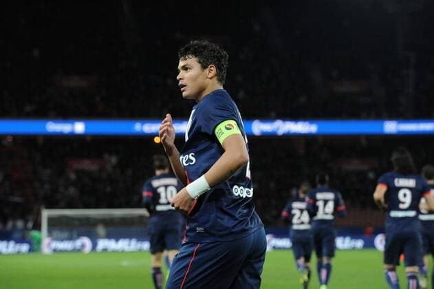 joie Thiago Silva apres son but (PSG) FOOTBALL : PSG vs Sochaux - Ligue 1 - 07 12 2013 N.LeGouic FEP Panoramic 