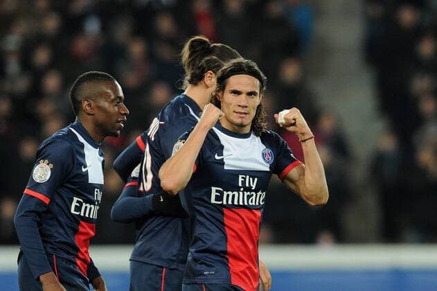 joie Edinson Cavani apres son but (PSG) FOOTBALL : PSG vs Sochaux - Ligue 1 - 07 12 2013 N.LeGouic FEP Panoramic 