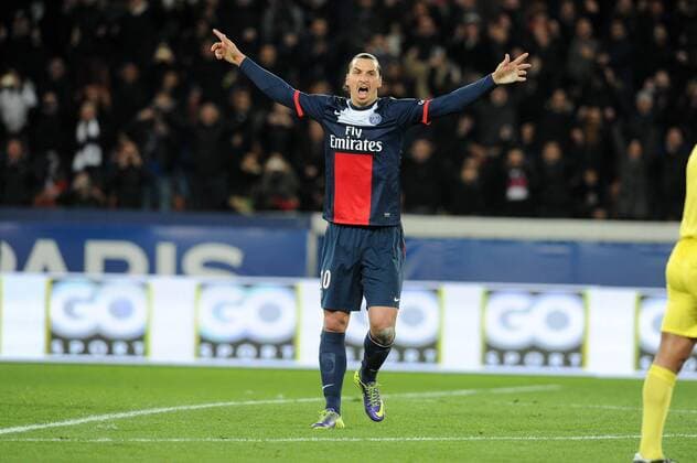 joie Zlatan Ibrahimovic apres son premier but (PSG) FOOTBALL : PSG vs Sochaux - Ligue 1 - 07 12 2013 N.LeGouic FEP Panoramic 