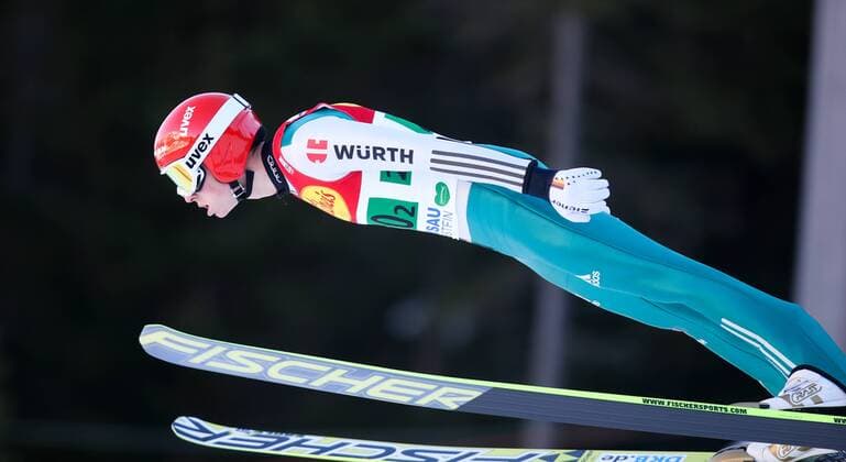 SKI NORDISCH - FIS WC Ramsau, Team RAMSAU,AUSTRIA,14.DEZ.13 - SKI NORDISCH, NORDISCHE KOMBINATION, SKISPRINGEN - FIS Weltcup, Teambewerb. Bild zeigt Eric Frenzel (GER). 