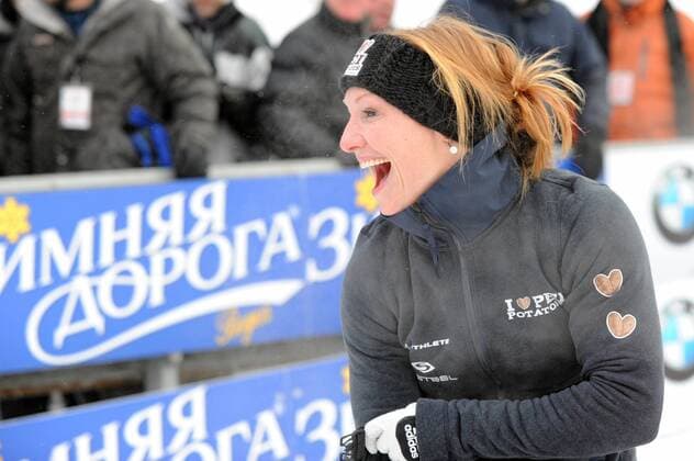 14 December 2013: Canada 1 driver by Kaillie Humphries celebrates her first place finish on the track at the Olympic Sports Complex in Lake Placid, NY in the Women s bobsled World Cup. BOBSLED: DEC 14 FIBT World Cup Icon749131214034 EDITORIAL USE ONLY