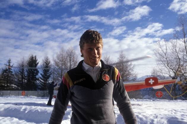 Alpine Ski WM 1987 - Super G der Herren - Weltmeister Pirmin Zurbriggen (SUI)