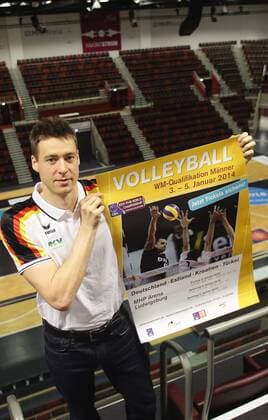 Ludwigsburg , PK Deutscher Volleyball Verband zur WM Qualifikation in Ludwigsburg , Jochen Schöps in der MHP Arena