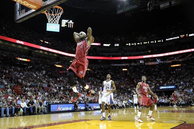 Dec. 20, 2013 - Miami, FL - Florida, USA - United States - fl-heat-kings20f -- Miami Heat forward LeBron James dunks the ball against the Sacramento Kings during the first half, Friday, December 20, 2013, at AmericanAirlines Arena. Michael Laughlin, South Florida Sun Sentinel News - Dec. 20, 2013 - ZUMAss5