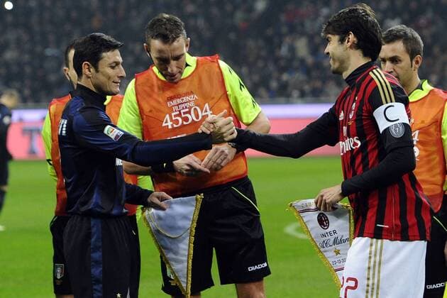 Milano 22 12 2013 - campionato di calcio serie A Inter Mailand - AC Milan; Javier Zanetti-Ricardo Kaka 