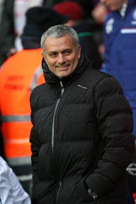 Football - 2013 2014 Premier League - Southampton vs. Chelsea A smiling Chelsea Manager Jose Mourinho before kick off at St Mary s Stadium Southampton Colorsport Shaun Boggust 