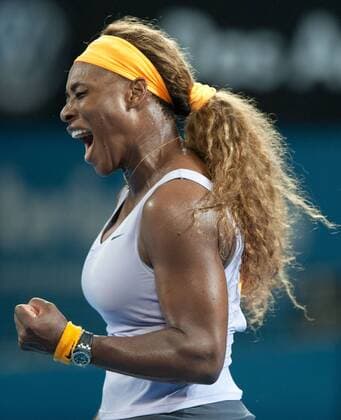 (140104) -- BRISBANE, Jan. 4, 2014 (Xinhua) -- Serena Williams of the U.S. reacts during her women s singles final match at Brisbane International tennis tournament in Brisbane, Australia, Jan. 4, 2014. Serena Williams won 2-0. (Xinhua Bai Xue) (SP) AUSTRALIA-BRISBANE-TENNIS-WILLIAMS-AZARENKA 