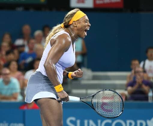 Brisbane International, Queensland Tennis Centre,ATP 250 World Tour WTA,Hardcourt Tennis Turnier in Brisbane,Australia,Damen Einzel Endspiel,Finale,Serena Williams (USA) macht die Faust und jubelt nach ihrem Sieg,Jubel,Emotion,Profil,,Einzelbild,Halbkoerper,Querformat,