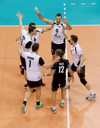 Ludwigsburg , Volleyball WM Qualifikation Deutschland vs. Türkei Jubel Deutschland