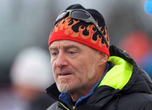 05-01-2014 Oberhof Biathlon Massenstart Frauen Trainer Klaus Siebert ( BLR) Aktion
