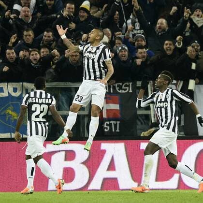 Db Torino 05 01 2014 - campionato di calcio serie A Juventus Turin vs AS Rom: Torjubel Arturo Vidal 