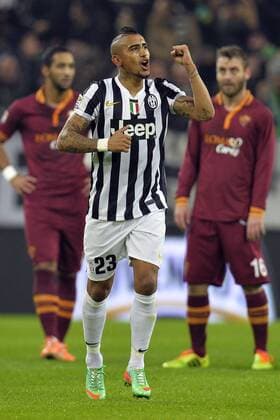 Arturo Vidal Goal celebration Torino 05-01-2014 Juventus Stadium - Football Calcio Serie A 2013 2014 Juventus Turin vs AS Rom andreaxstaccioli