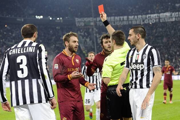 Db Torino 05 01 2014 - campionato di calcio serie A Juventus Turin vs AS Rom: Platzverweis Daniele De Rossi 