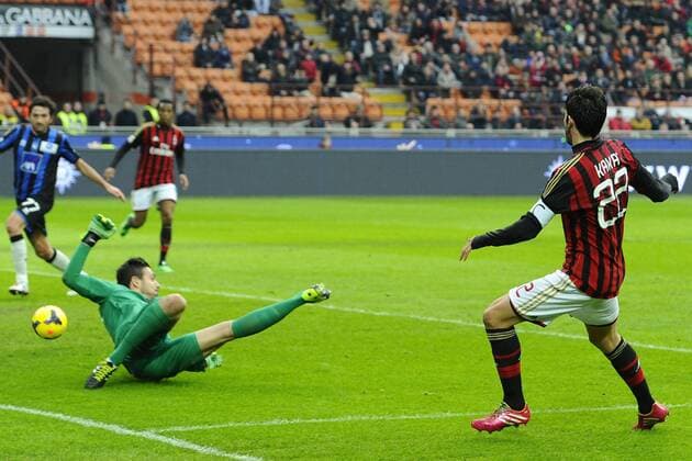 Mg Milano 06 01 2013 - serie A AC Milan vs Atalanta Bergamo foto MatteoxGribaudi Image pictured: Kaka 