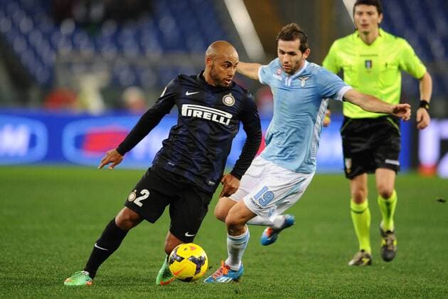 Cicero Moreira Jonathan , Senad Lulic 06-01-2014 Football Calcio 2013 2014 Serie A - Lazio Rom - Inter Mailand Foto AntoniettaxBaldassarre Insidefoto AntoniettaxBaldassarre