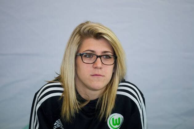 Luisa Wensing (VfL Wolfsburg) - Pressekonferenz zum DFB-Hallenpokal der Frauen 2014 in der GETEC Arena in Magdeburg - Portrait,Deutschland,Fußball,Frau,Frauen,07.01.2014
