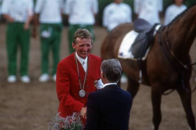 Herbert Blöcker (Deutschland) belegt den 2. Platz im Military der Olympischen Spiele 1992 in Barcelona