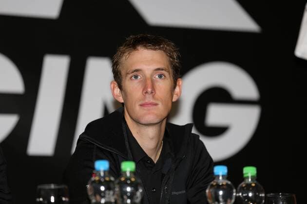 Andy SCHLECK ( LUX Trek Factory Racing ) im Interview bei der Teampräsentation des World Tour Teams Trek Factory Racing im französischen Roubaix - Fahrervorstellung - Teampraesentation - World Tour Team Trek - Querformat - quer - horizontal - Event: Trek Factory Team Präsentation - Saison 2014 - Location: Roubaix - Frankreich - Europa - Datum: 10.01.2014