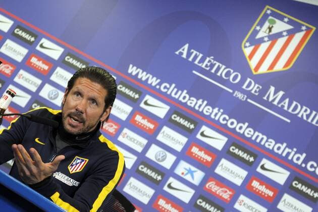 Atletico Madrid training session. In this picture, Diego Simeone at press conference. xBEATRIZxGUZMANx 