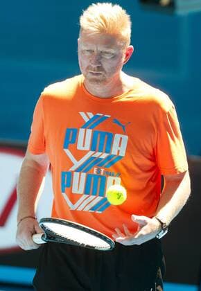 TENNIS - ATP, Australian Open 2014 MELBOURNE,AUSTRALIEN,11.JAN.14 - TENNIS - ATP Tennis Herren World Tour, Grand Slam, Australian Open, Training. Bild zeigt Boris Becker, den Trainer von Novak Djokovic (SRB). 